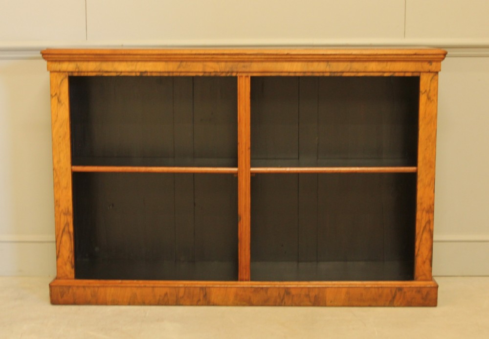 A VICTORIAN WALNUT OPEN BOOKCASE View IV