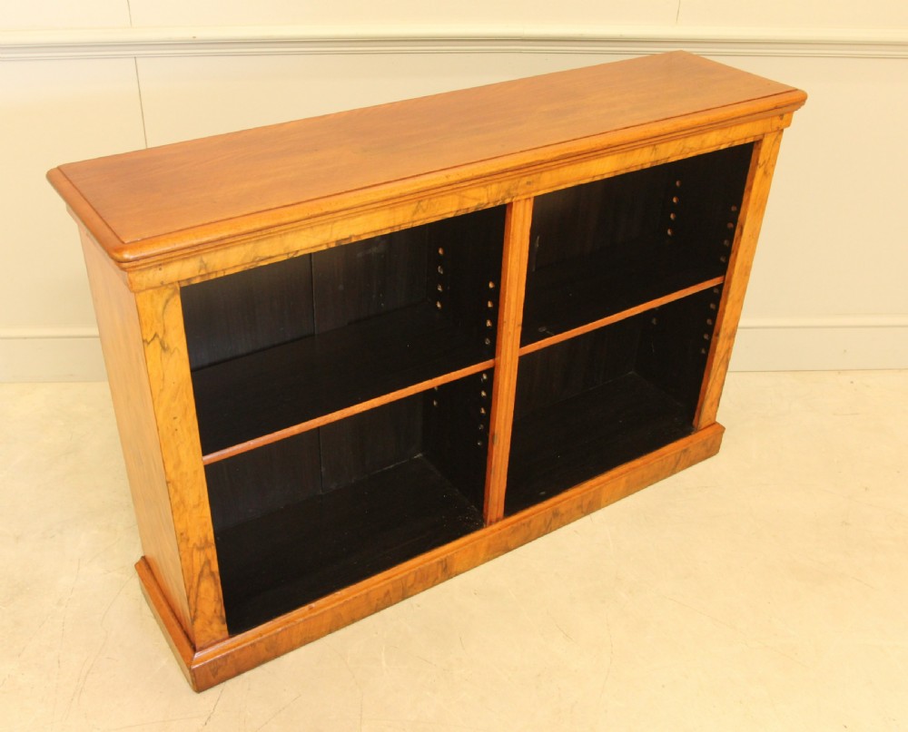 A VICTORIAN WALNUT OPEN BOOKCASE View V