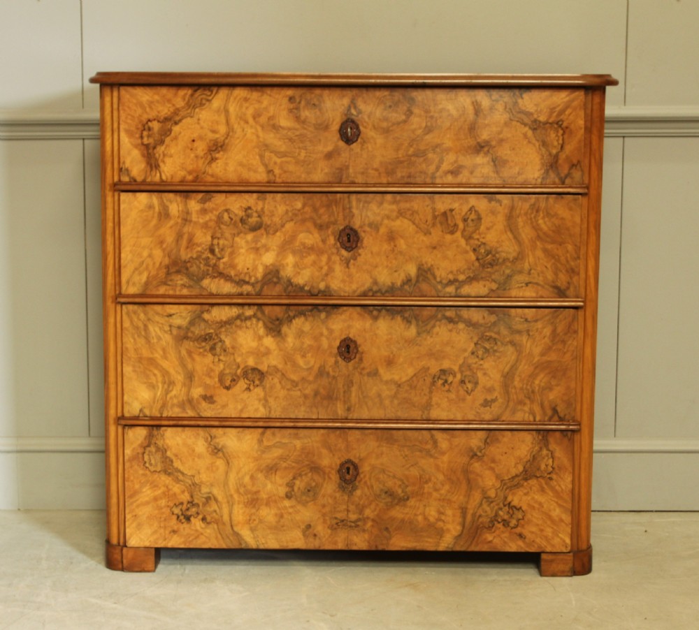 Swedish Burr Walnut Chest of Drawers