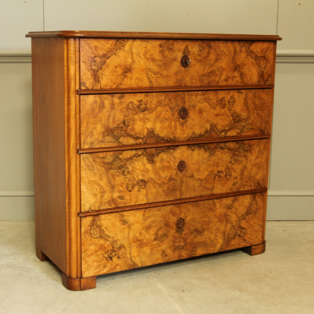Swedish Burr Walnut Chest of Drawers View III