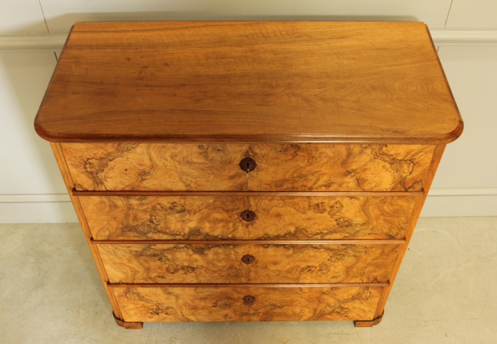 Swedish Burr Walnut Chest of Drawers View VI