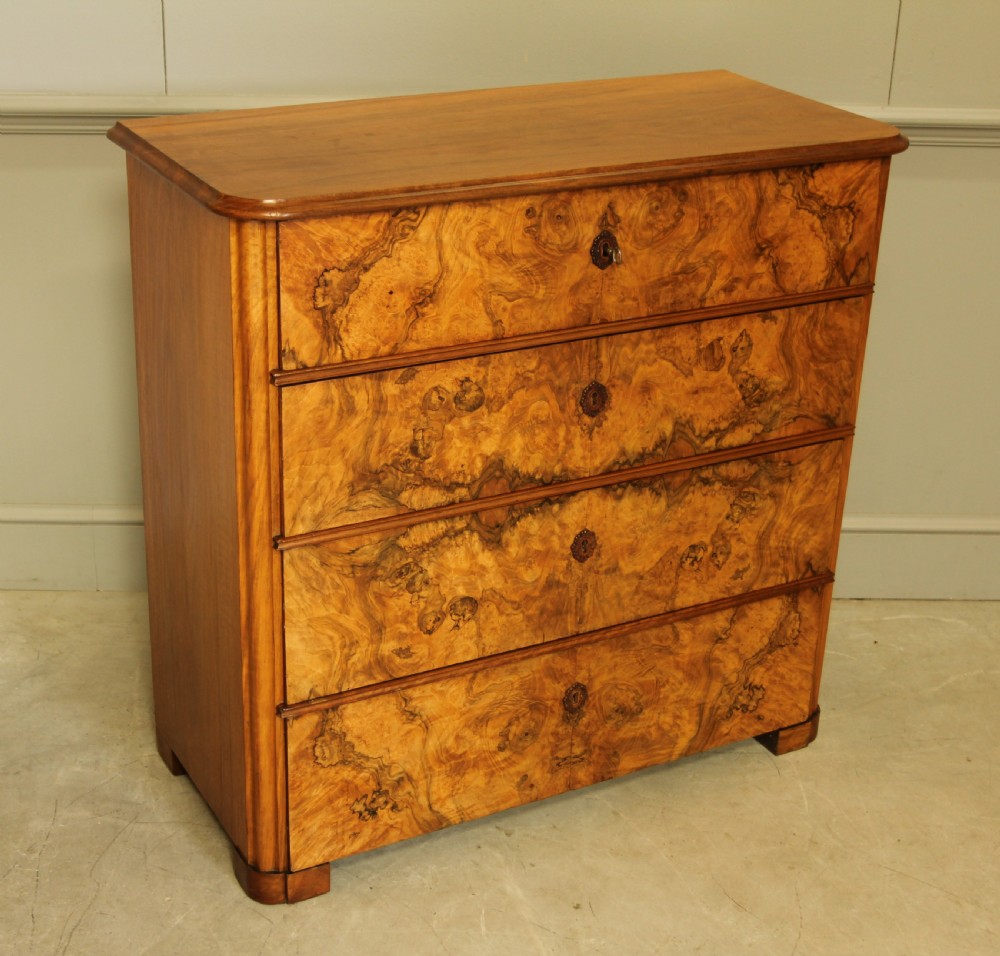 Swedish Burr Walnut Chest of Drawers View VII