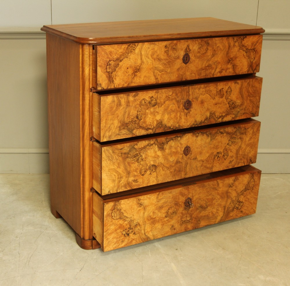 Swedish Burr Walnut Chest of Drawers View VIII