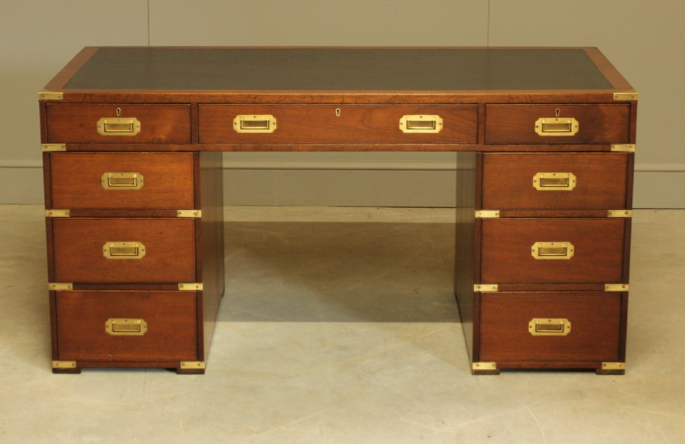 Early 20th Century Mahogany Military Desk
