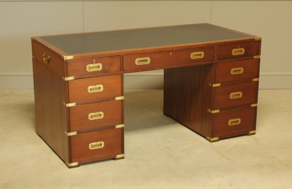 Early 20th Century Mahogany Military Desk View IV