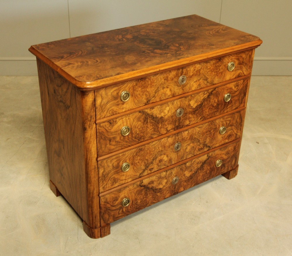 A Swedish 19th century burr walnut chest of drawers View IV