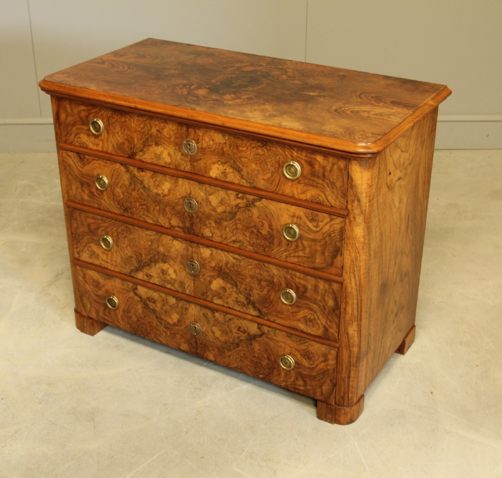 A Swedish 19th century burr walnut chest of drawers View VI