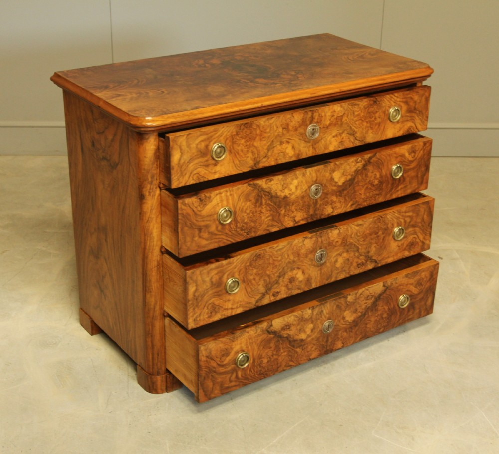 A Swedish 19th century burr walnut chest of drawers View IX