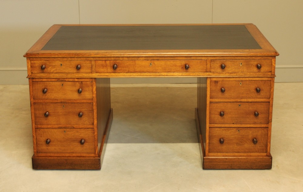 Victorian Oak Partner Desk