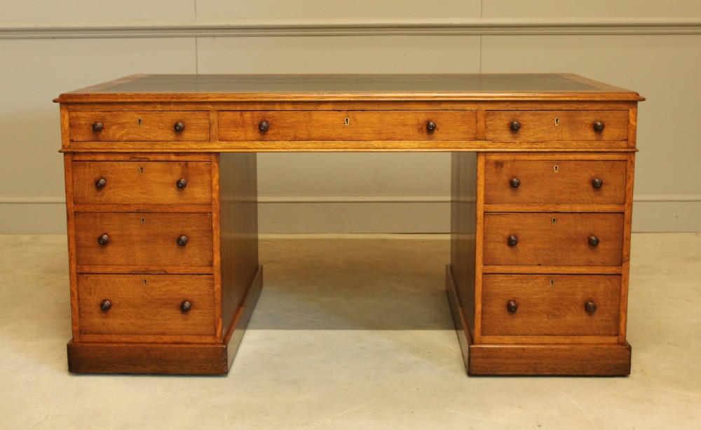 Victorian Oak Partner Desk View II