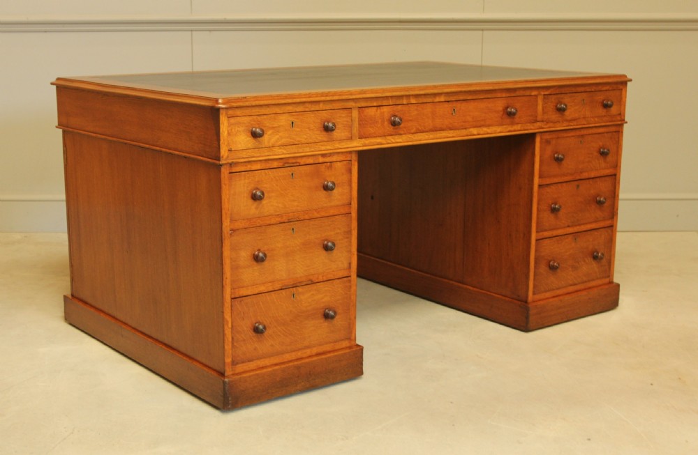 Victorian Oak Partner Desk View V