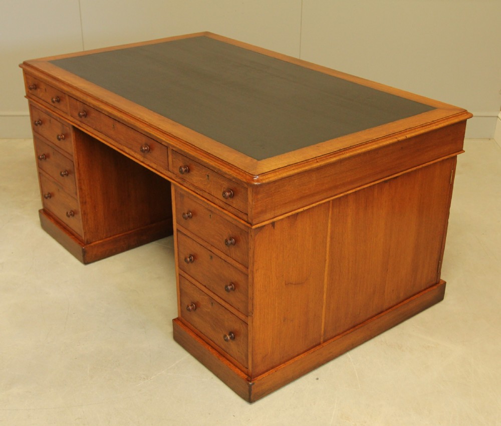 Victorian Oak Partner Desk View VI