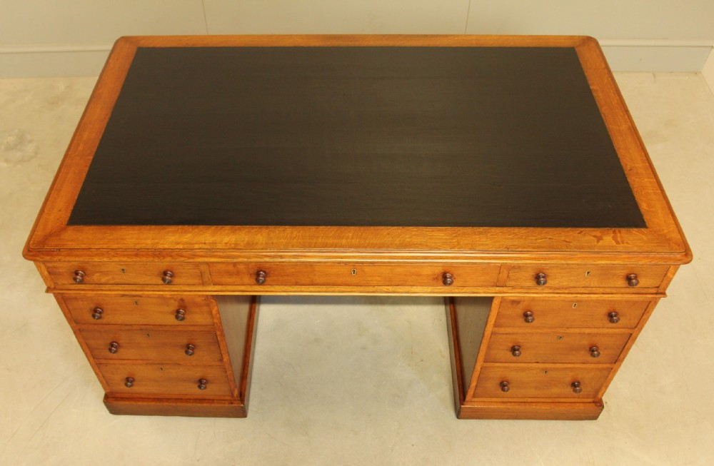 Victorian Oak Partner Desk View VII