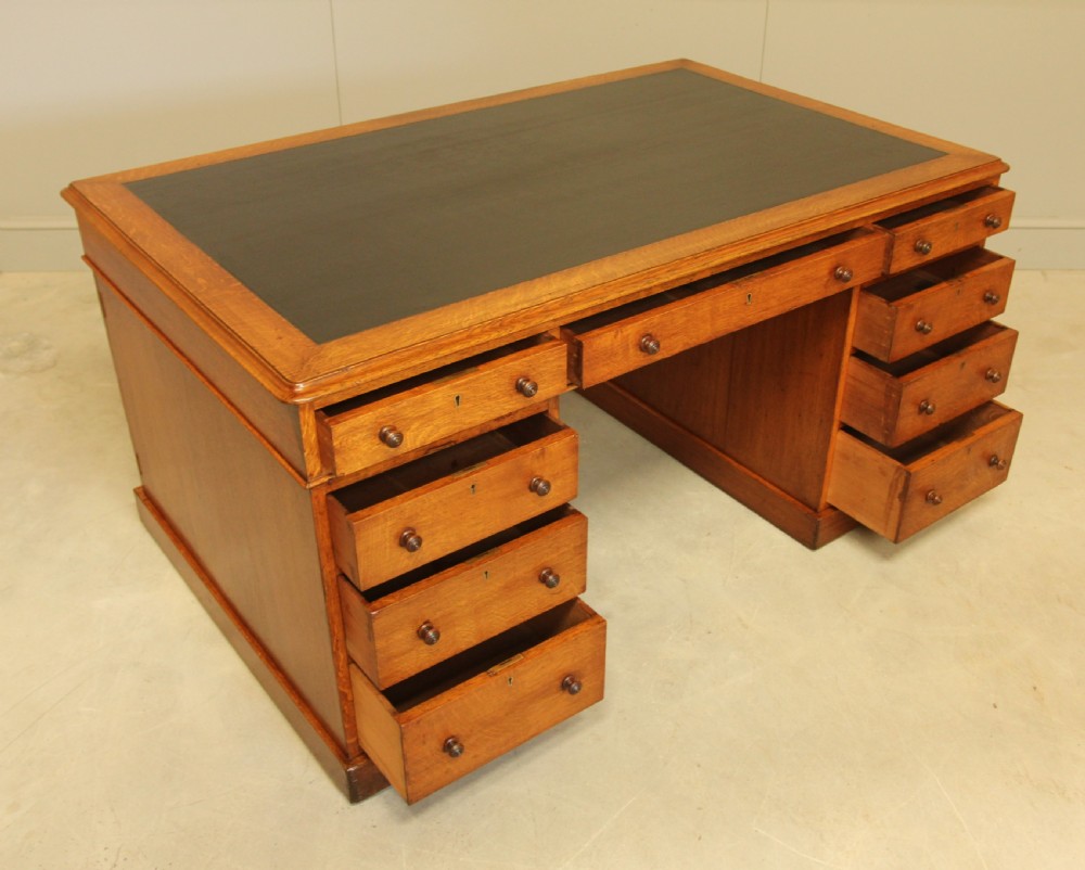 Victorian Oak Partner Desk View VIII