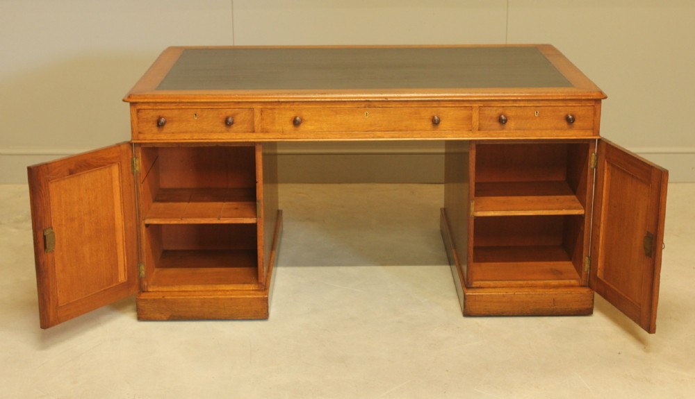 Victorian Oak Partner Desk View XI