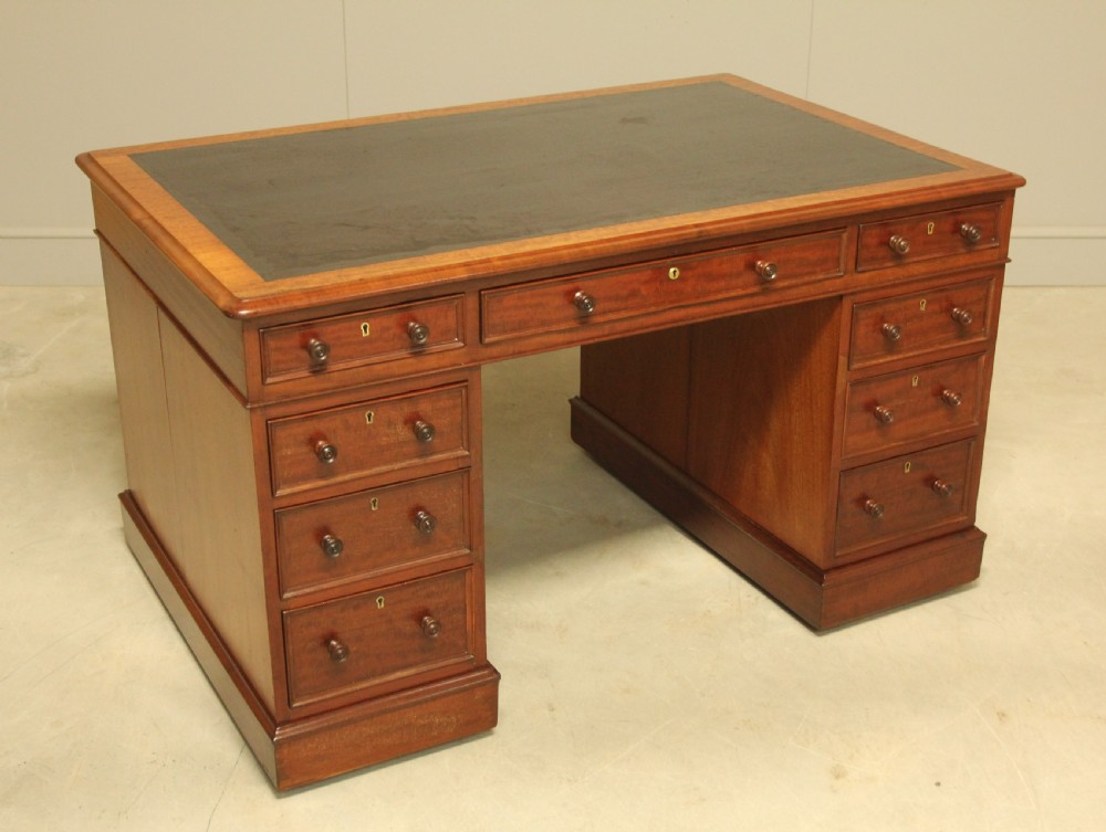 Victorian Twin mahogany Pedestal Desk