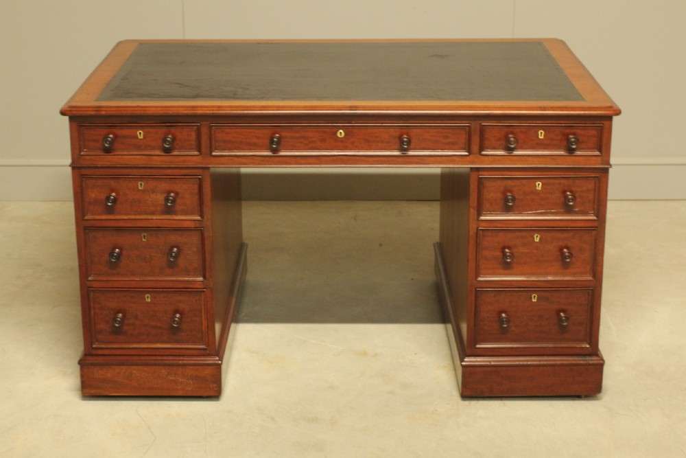 Victorian Twin mahogany Pedestal Desk View II