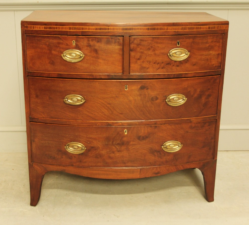 Regency Mahogany Bow-Fronted Chest – 4 Drawers