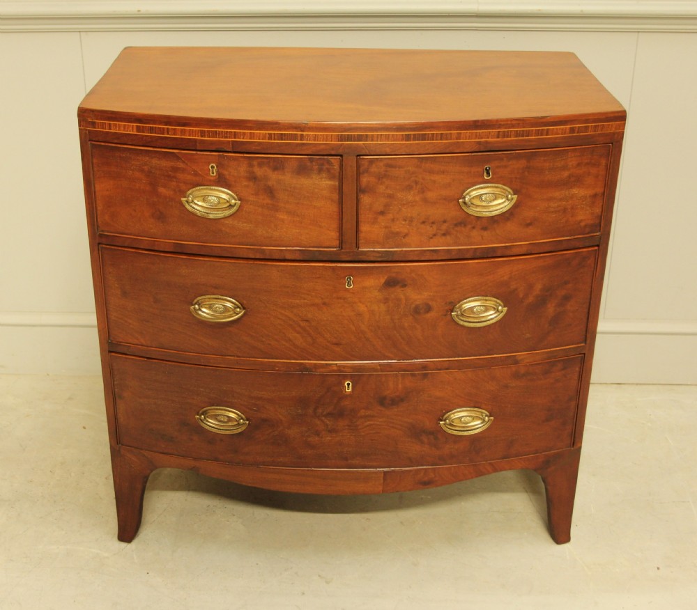 Regency Mahogany Bow-Fronted Chest – 4 Drawers View II