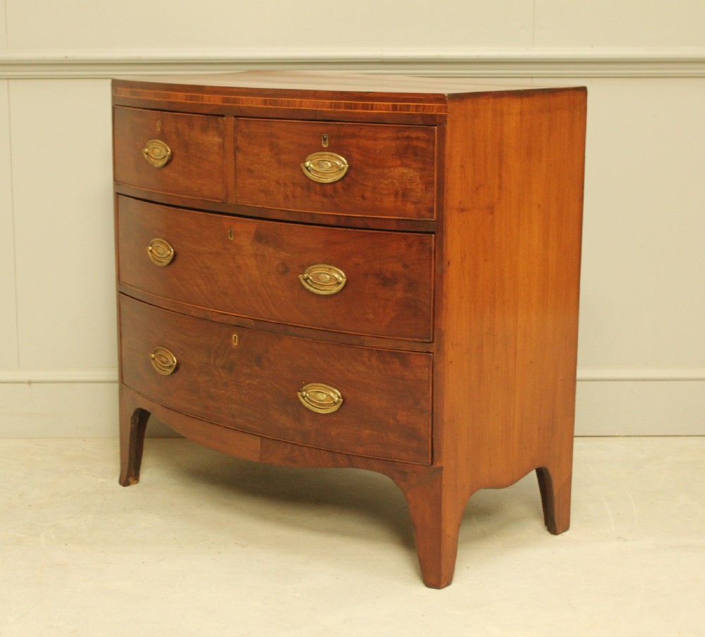 Regency Mahogany Bow-Fronted Chest – 4 Drawers View V