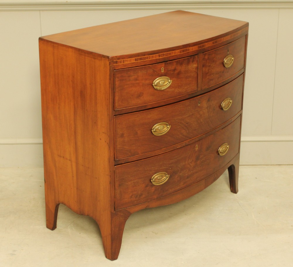 Regency Mahogany Bow-Fronted Chest – 4 Drawers View VII