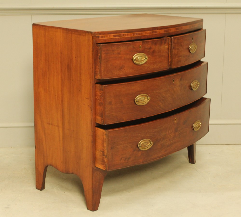Regency Mahogany Bow-Fronted Chest – 4 Drawers View VIII
