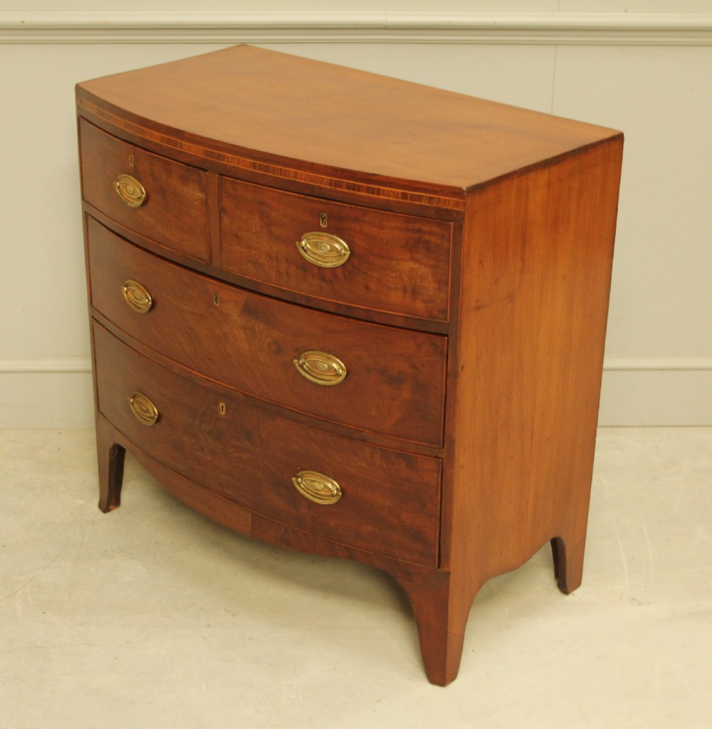 Regency Mahogany Bow-Fronted Chest – 4 Drawers View IX