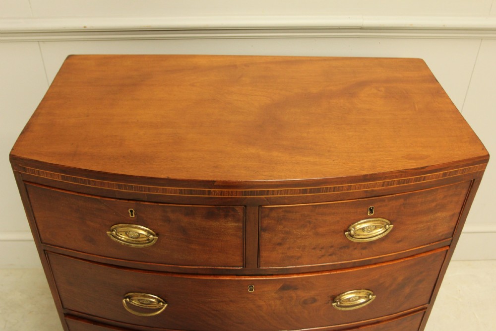 Regency Mahogany Bow-Fronted Chest – 4 Drawers View X