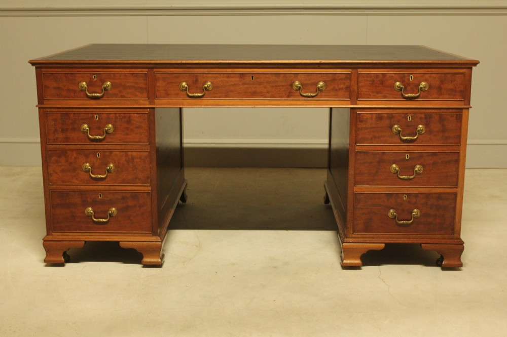 Early 20th Century Mahogany Banker’s Partners Desk View II