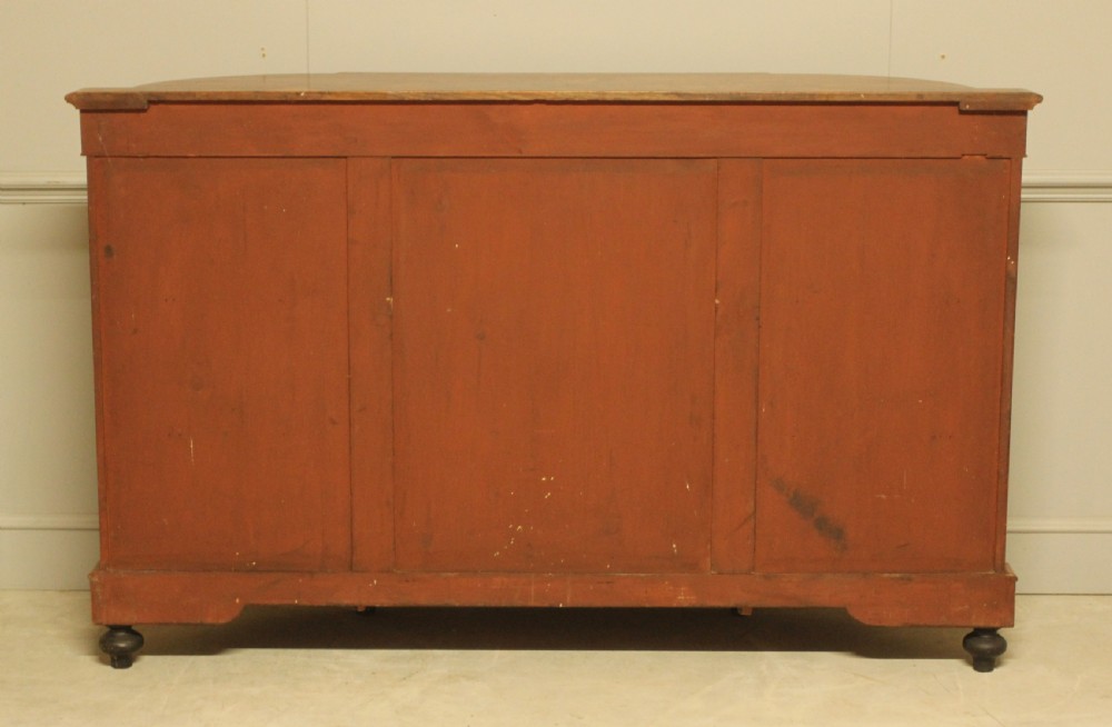 A Victorian burr walnut credenza featuring a central inlaid panel door flanked by two curved glass display doors with brass trim. View XII
