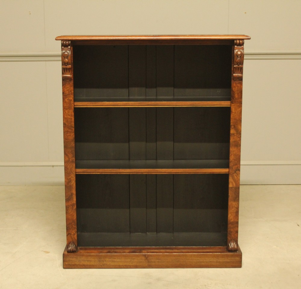 Victorian Burr Walnut Open Bookcase