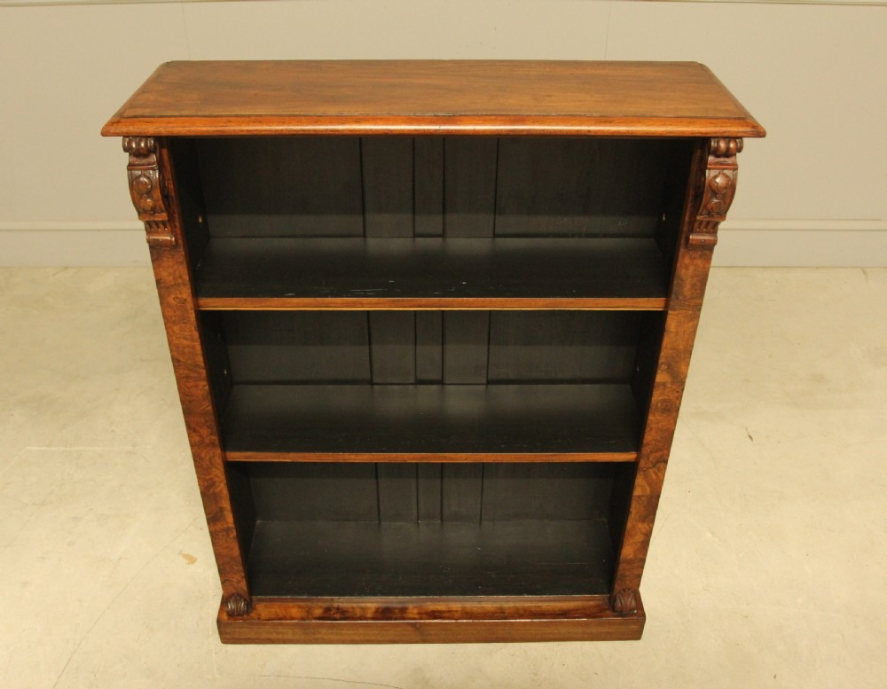 Victorian Burr Walnut Open Bookcase View III