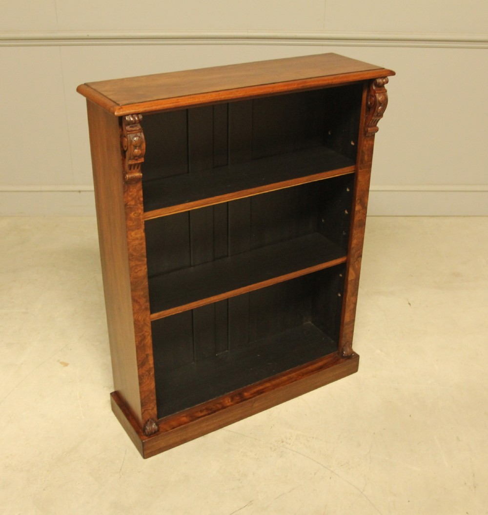 Victorian Burr Walnut Open Bookcase View IV