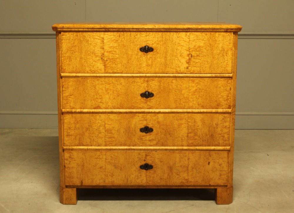 19th-Century Swedish Masur Birch Chest of Drawers