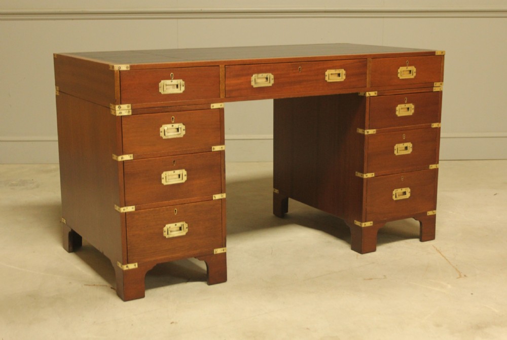 mahogany military desk from the early 20th century View V