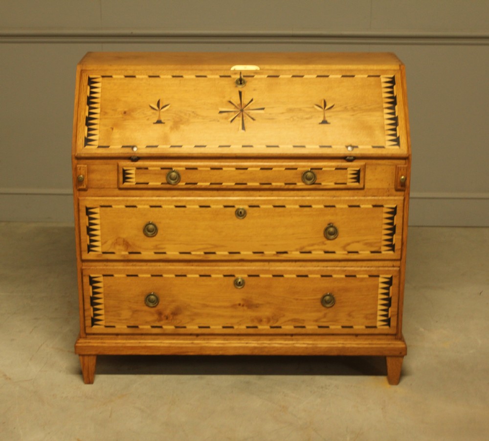 19th-century Swedish oak bureau