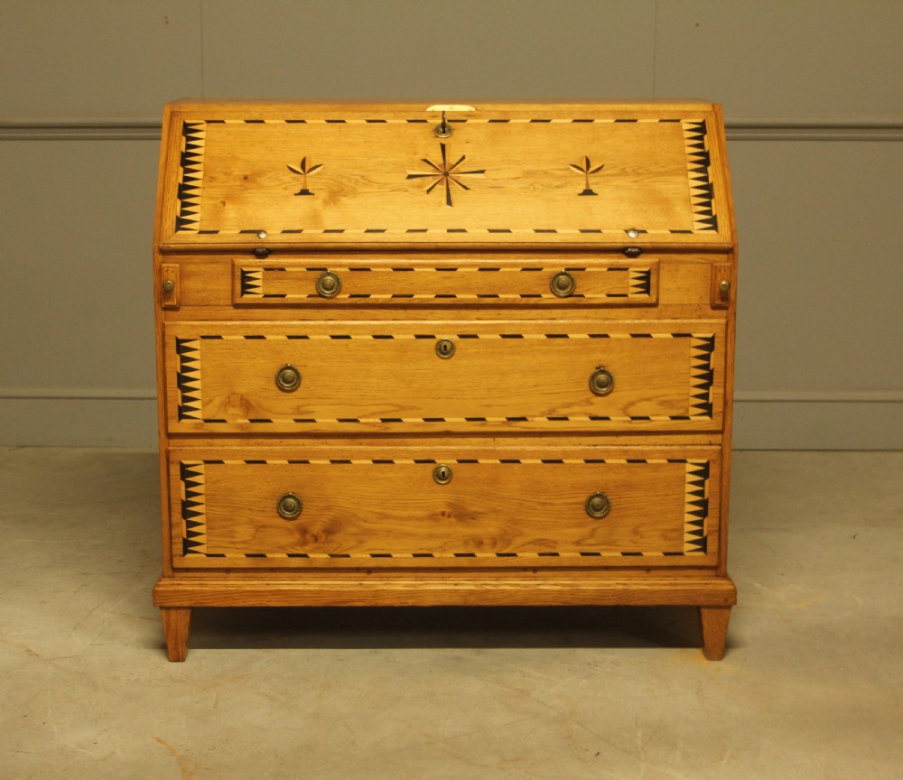 19th-century Swedish oak bureau View II