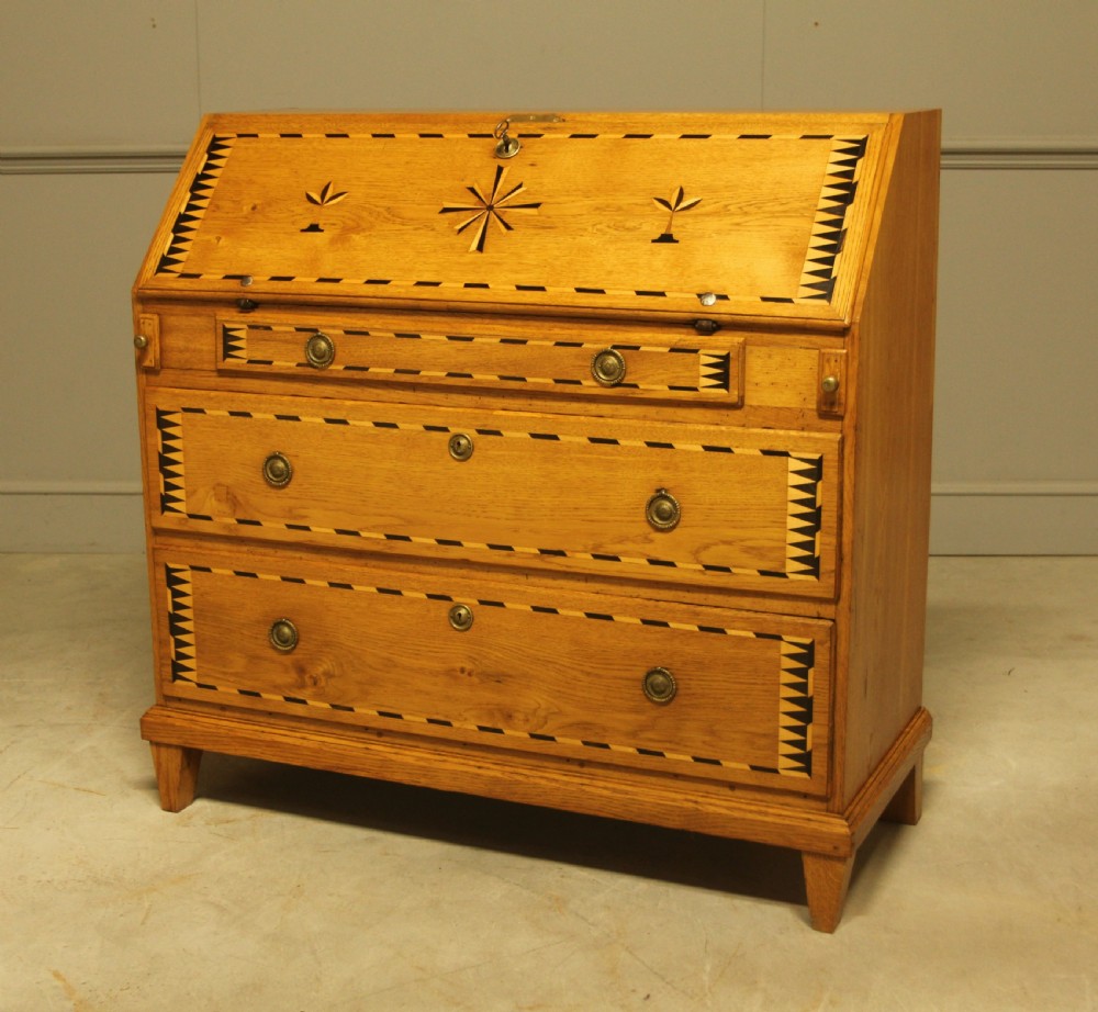 19th-century Swedish oak bureau View VIII