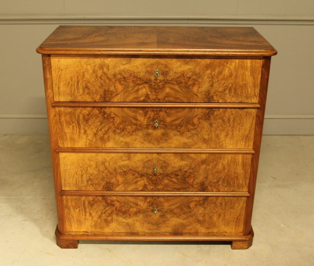 A 19th-century Swedish burr walnut secretaire chest of drawers View III