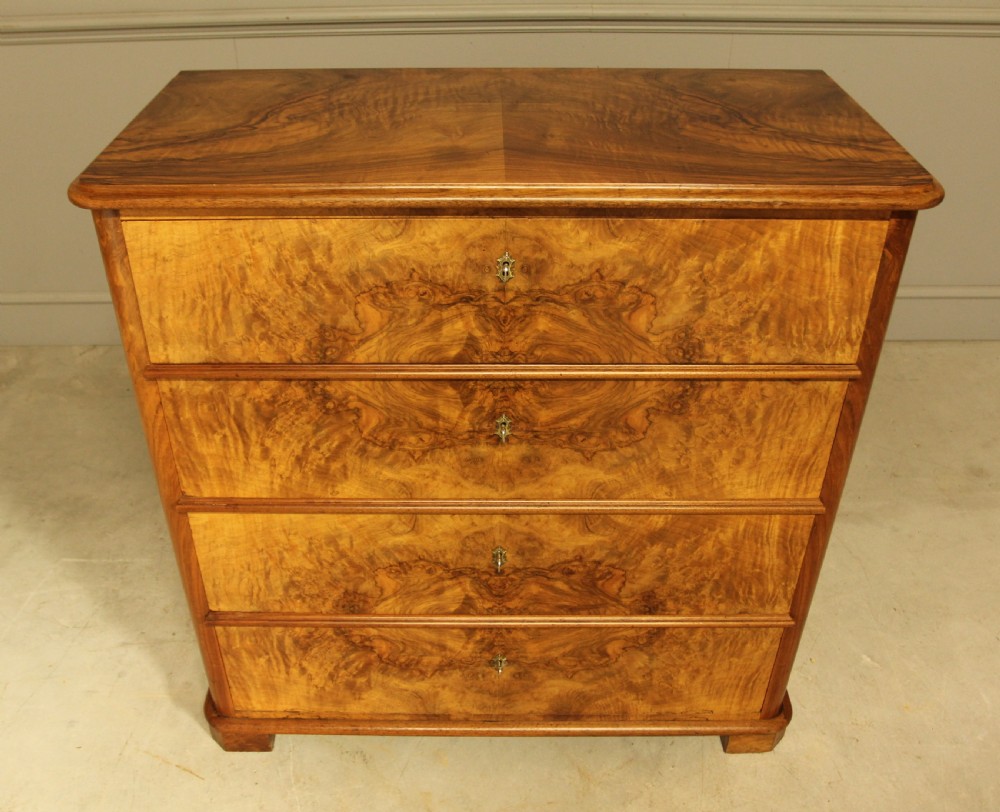 A 19th-century Swedish burr walnut secretaire chest of drawers View IV