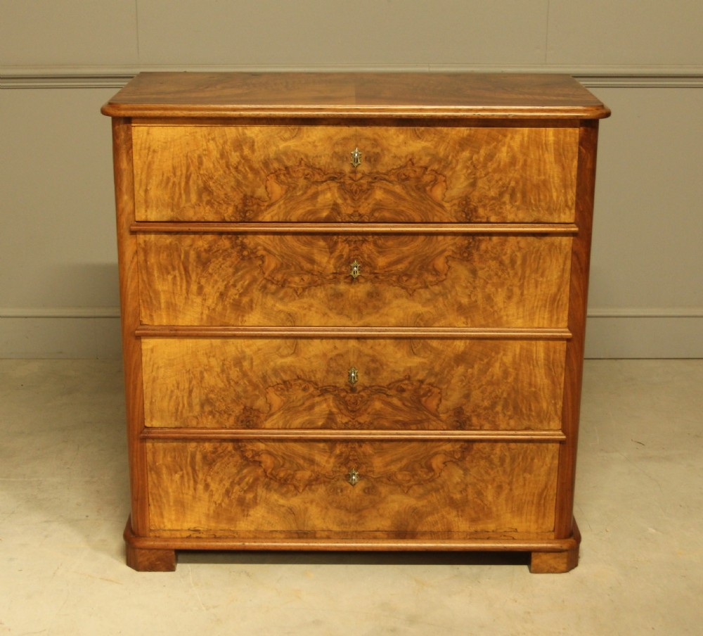 A 19th-century Swedish burr walnut secretaire chest of drawers View V
