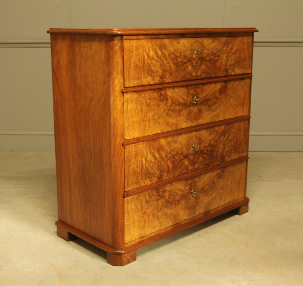 A 19th-century Swedish burr walnut secretaire chest of drawers View VI