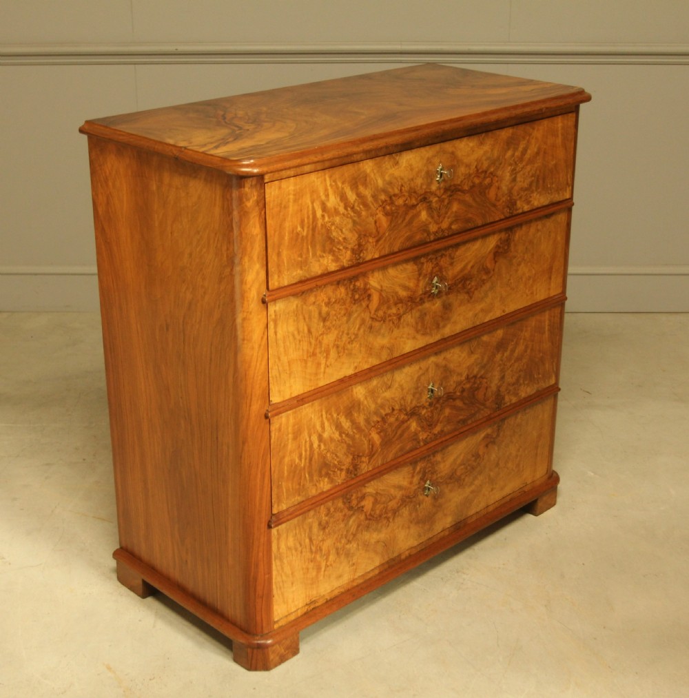 A 19th-century Swedish burr walnut secretaire chest of drawers View VII