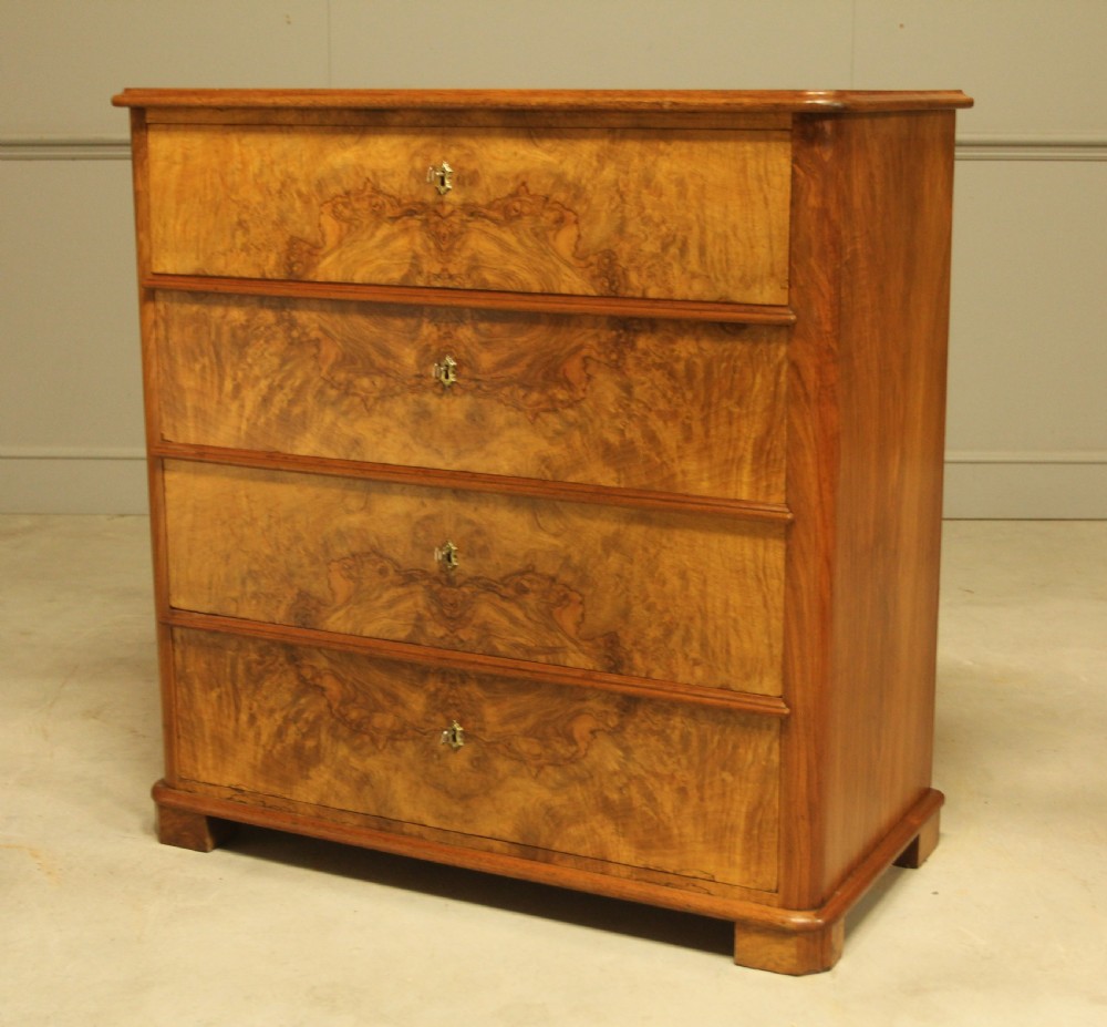 A 19th-century Swedish burr walnut secretaire chest of drawers View IX