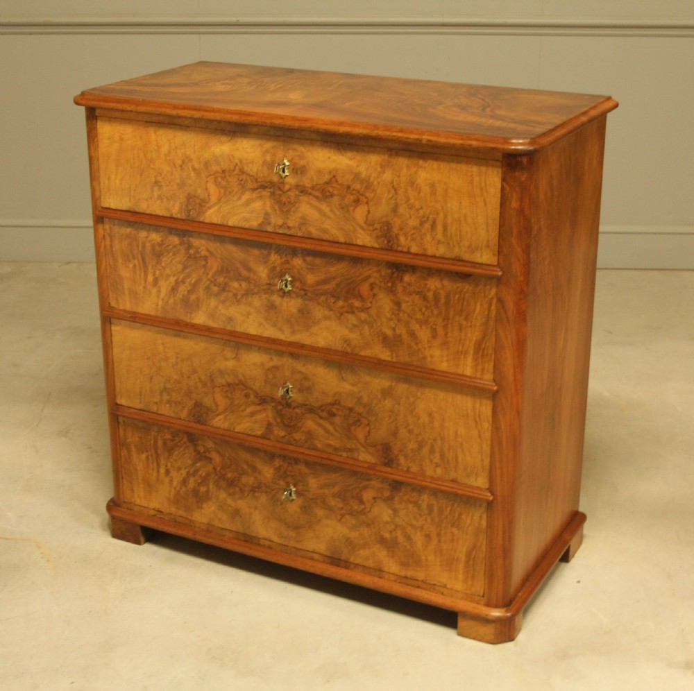 A 19th-century Swedish burr walnut secretaire chest of drawers View X