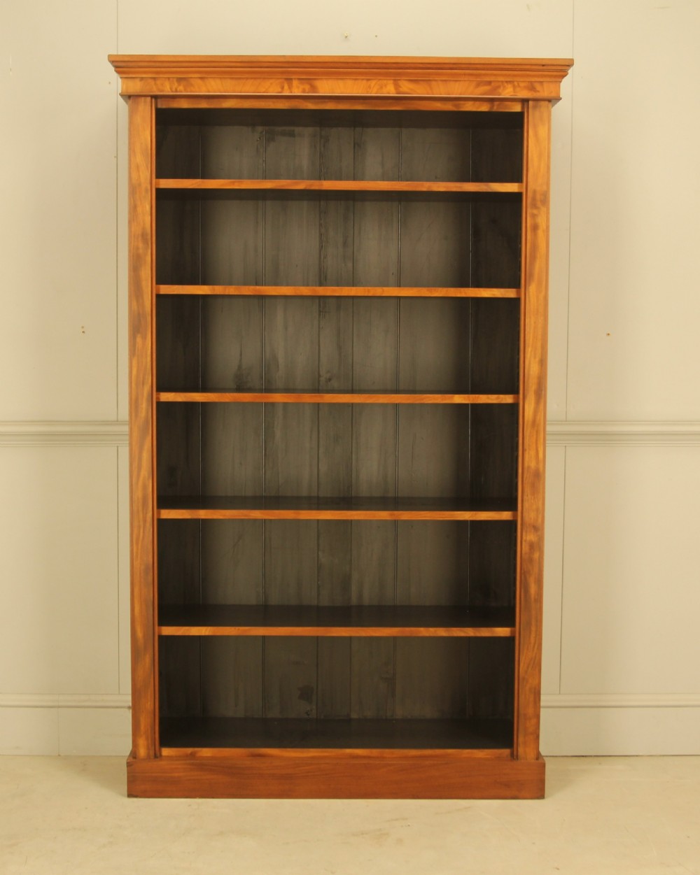 A handsome 19th-century mahogany tall open bookcase View II