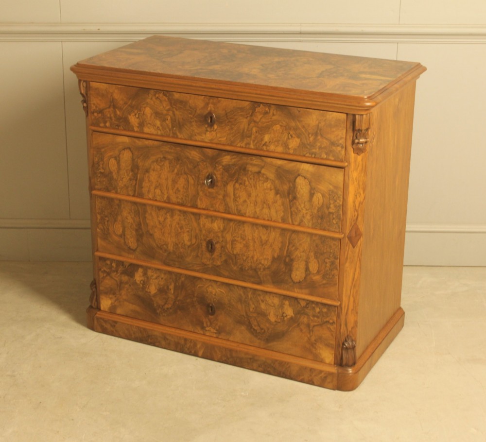 A superb 19th‑century burr walnut chest of drawers View VII