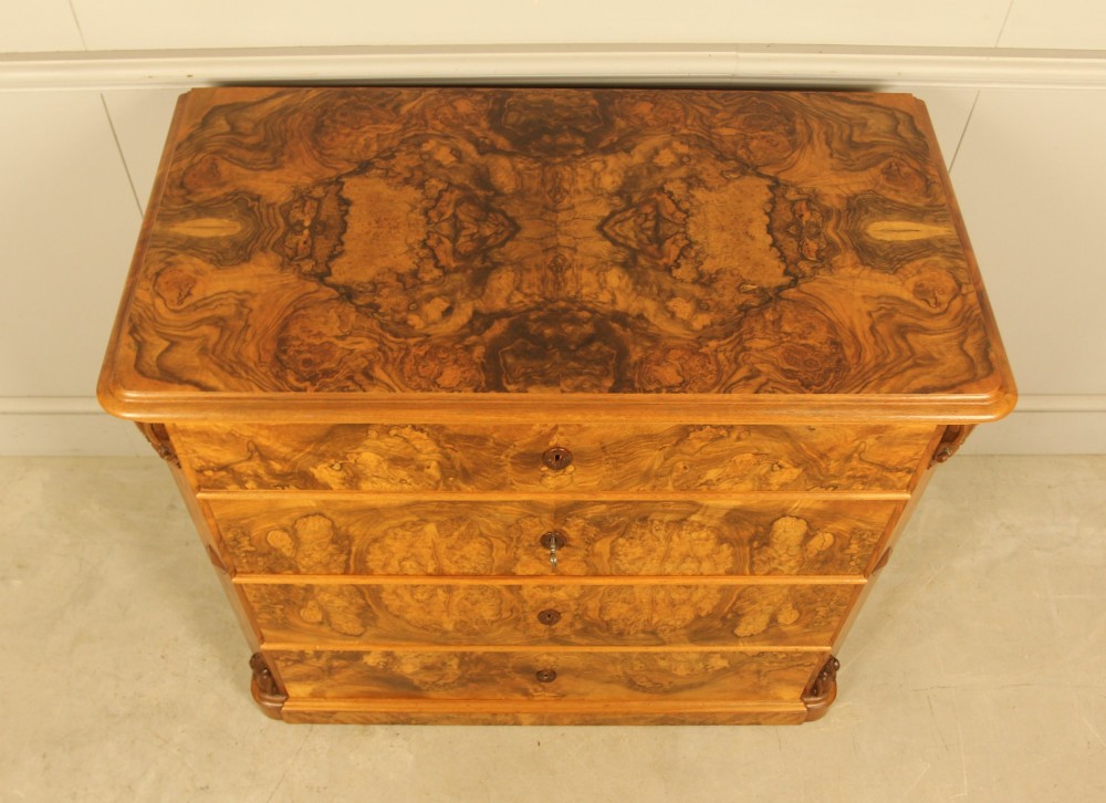 A superb 19th‑century burr walnut chest of drawers View IX
