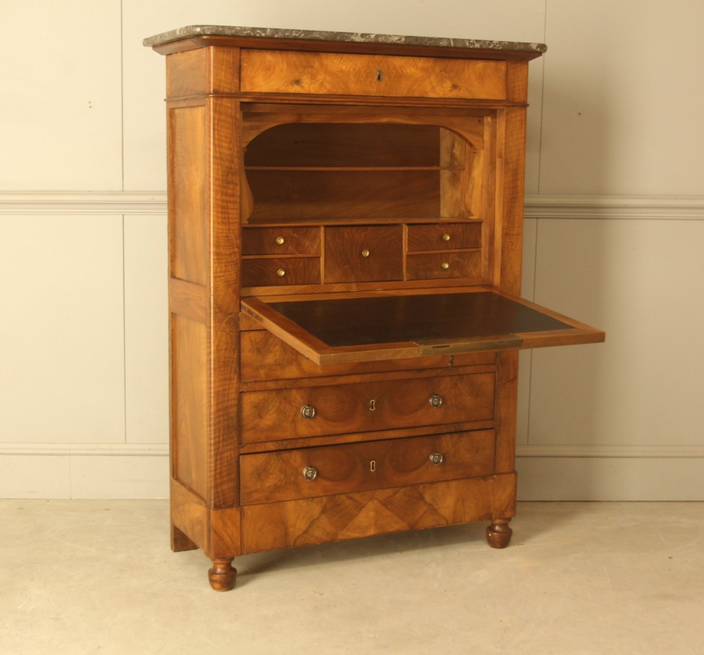 19th‑Century French Walnut Secretaire.