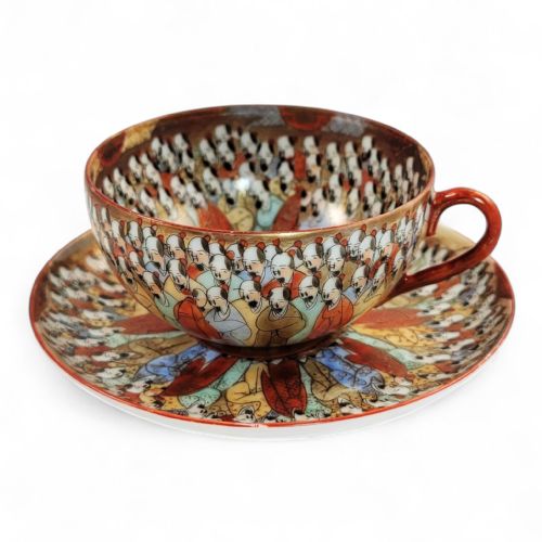 CHINESE EXPORT THOUSAND LOHAN SET OF FIVE CUPS SAUCERS LATE 19TH CENTURY - ADDITIONAL PHOTO 14